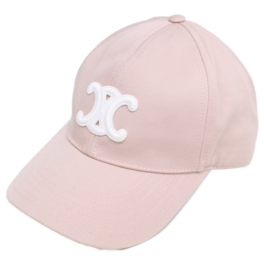 CELINE Triomphe Baseball Cap, Washed Cotton, Size M, Blue, Women's (2AUT6234X...